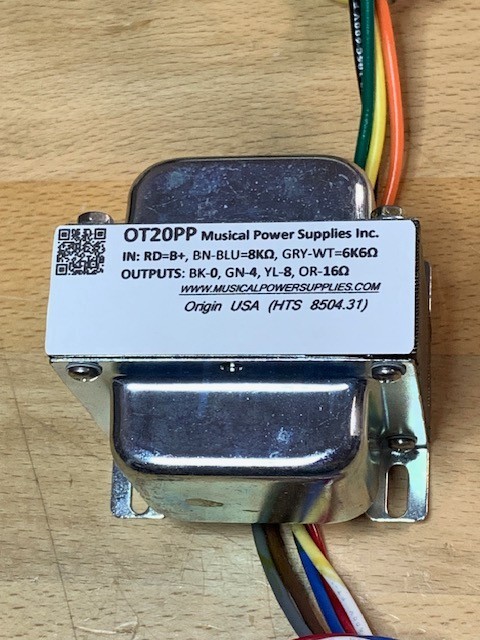 OT20PP- HC87 Output transformer 25VA & 8K/6K6 to 4/8/16 ohm