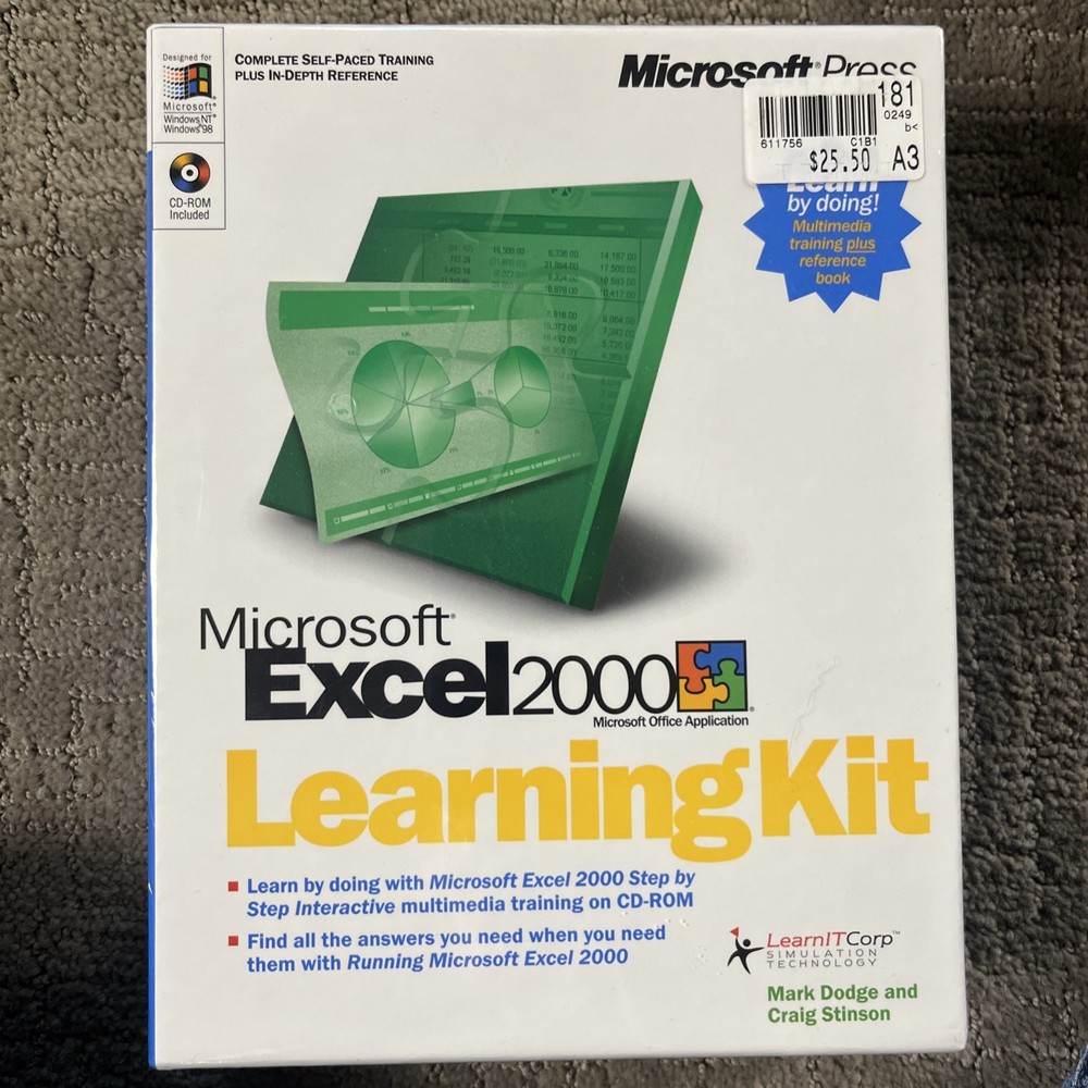 Microsoft Excel 2000 Learning Kit Windows CD-ROM New Sealed!