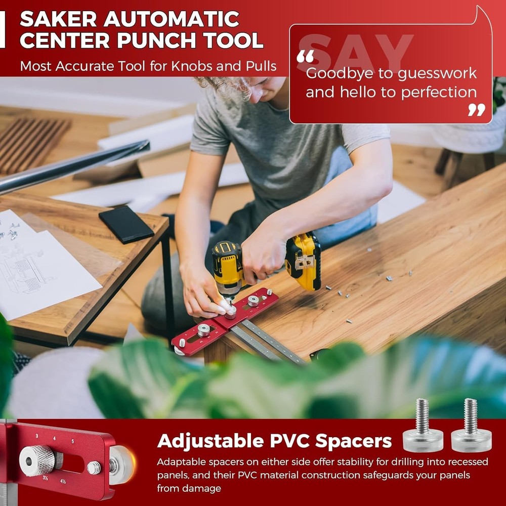 Cabinet Hardware Doweling Jig - Cabinet Handle Template Tool for Knobs and Pu...