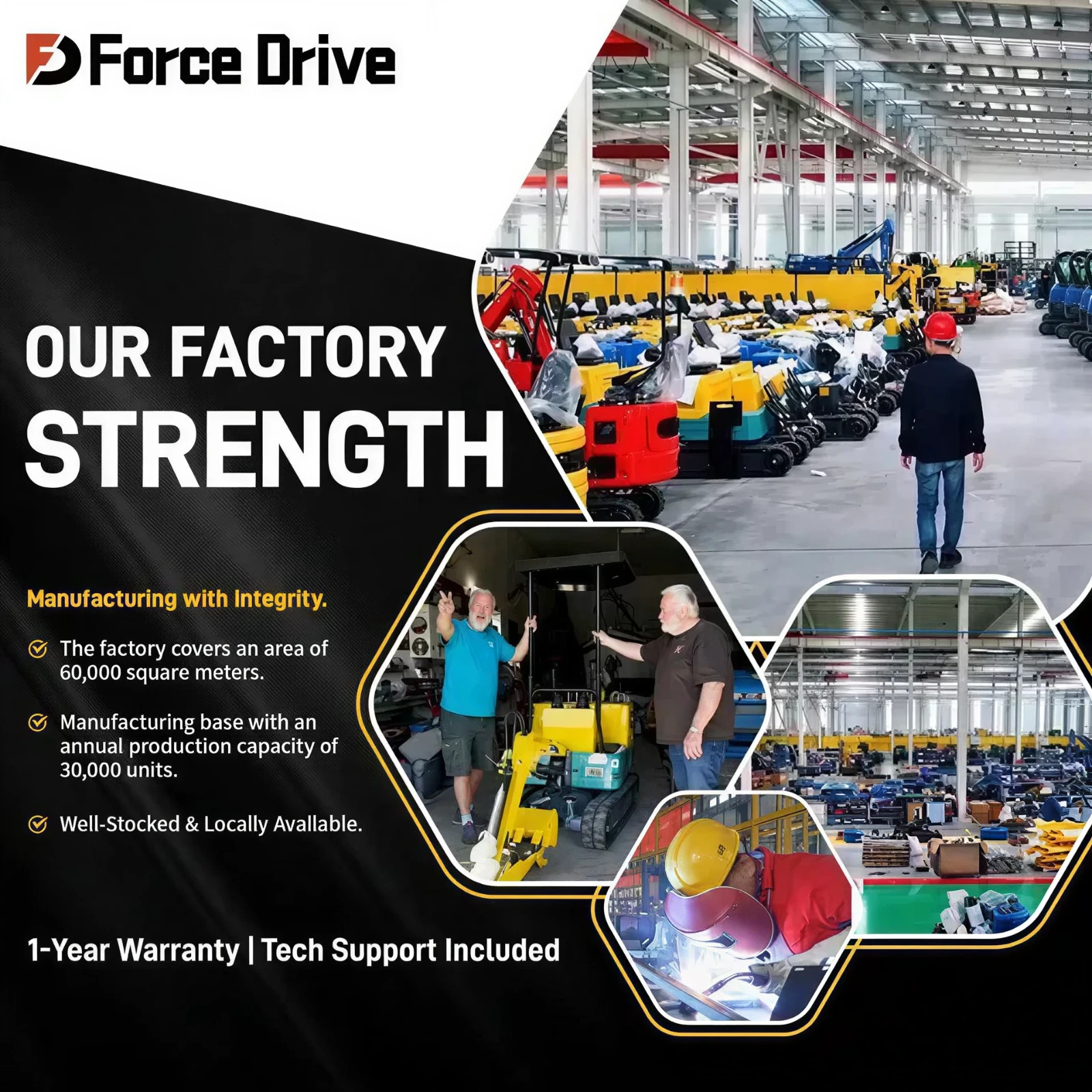 24HP Mini Skid Steer Loader 2-Cylinder Engine with Pallet Fork