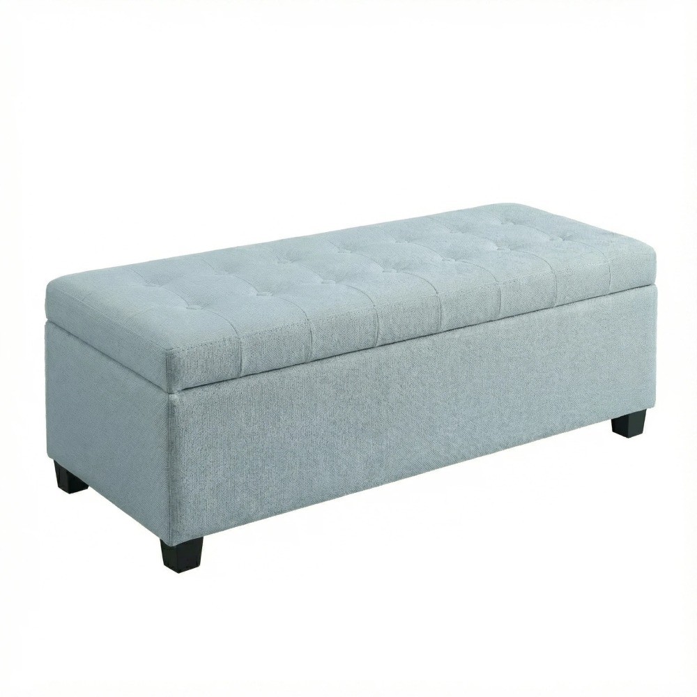 Storage Ottoman Bench with Hinged Lid, 49.75", Polyester, 300lb Capacity