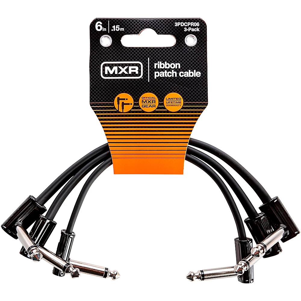 MXR 3-Pack 6" Ribbon Patch Cables Black