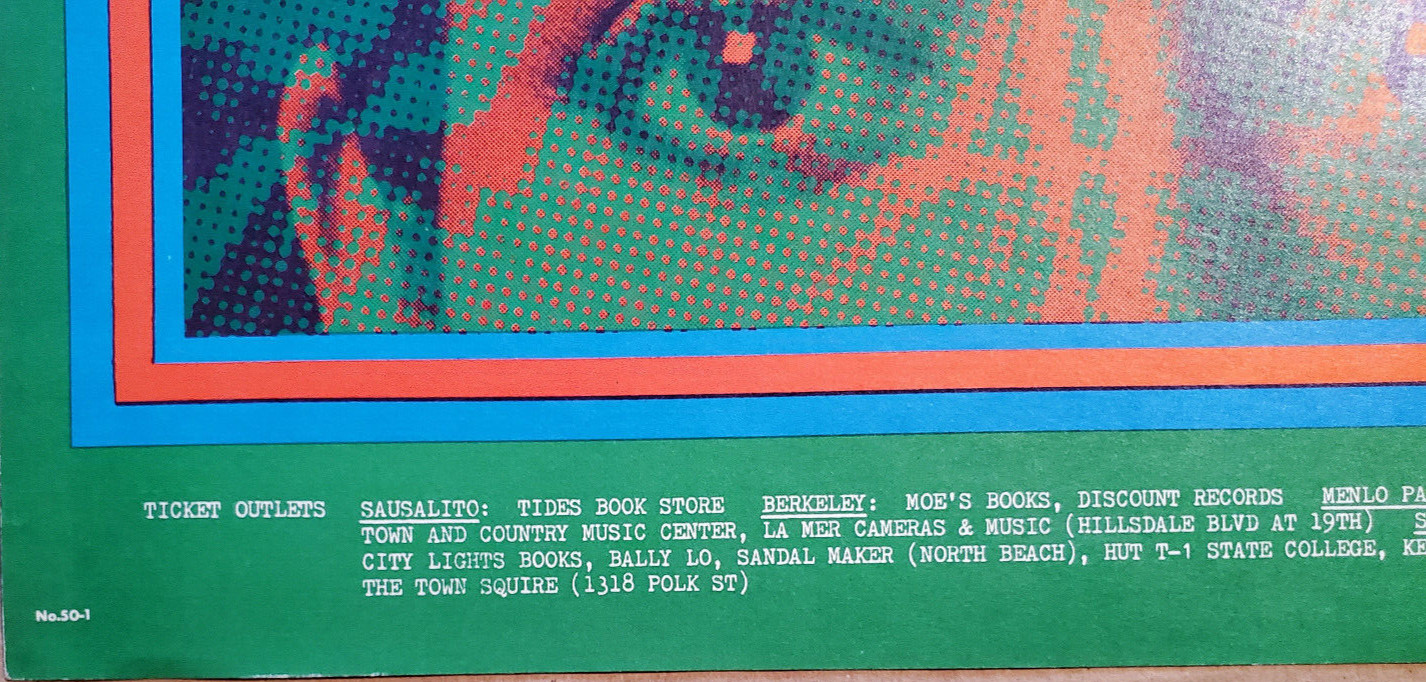 Vintage AVALON BALLROOM PSYCHEDELIC ROCK POSTER 1967 The Doors Steppenwolf