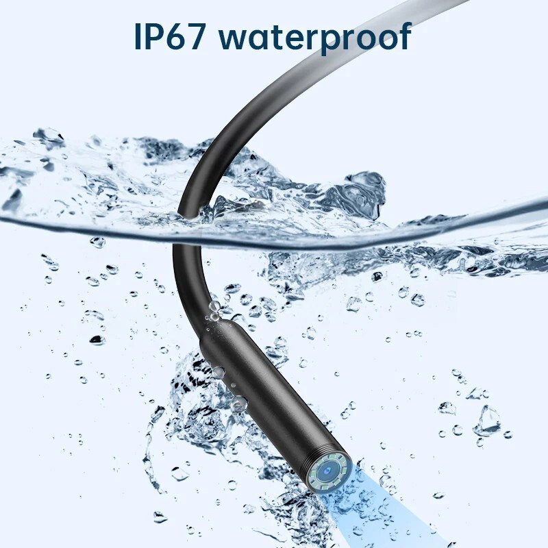 1920P Borescope Dual Lens Endoscope Camera 8 LED Lights for iOS/Android 3.3FT