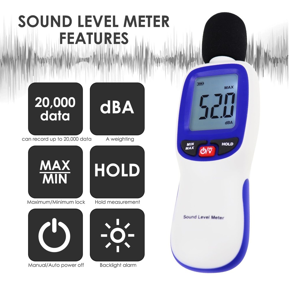 Decibel Meter Wireless Sound Decibel Meter With App Data Logging Bluetooth Porta
