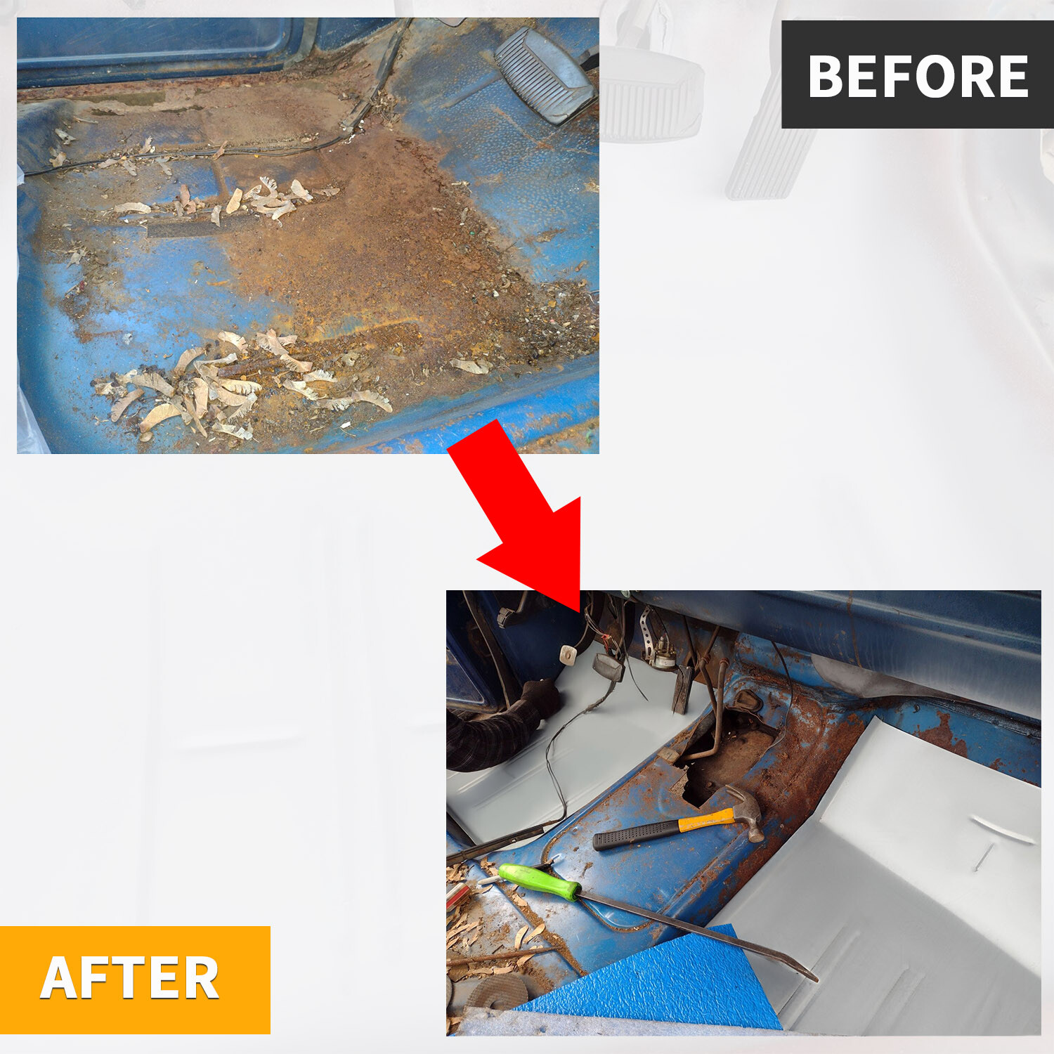 For 1967-1979 FORD F100 F150 F250 F350 & BRONCO FRONT FLOOR PAN PAIR