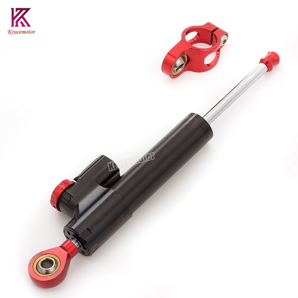 Adjustable CNC Steering Damper Stabilizer Linear Aluminum Motor Safety Black&Red