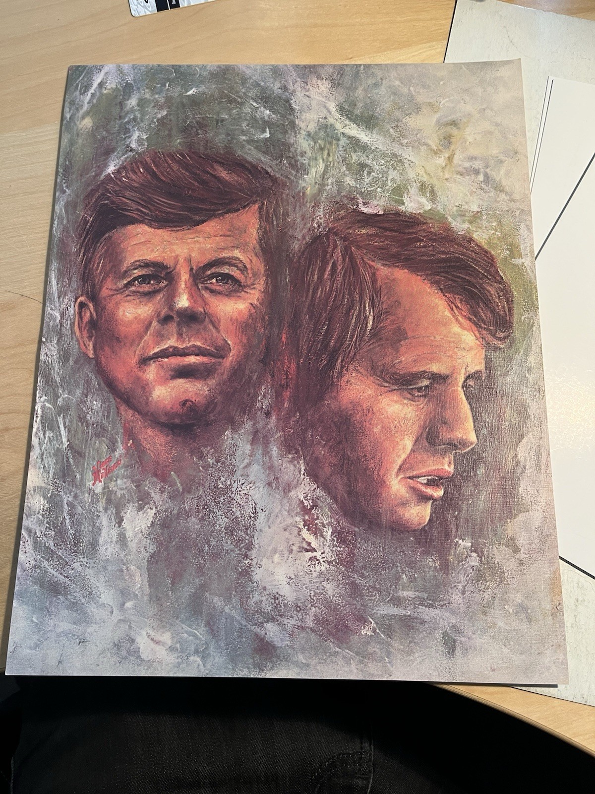 Vincent Matteucci JFK RFK Portrait Art Print Cleveland Plain Dealer 1968