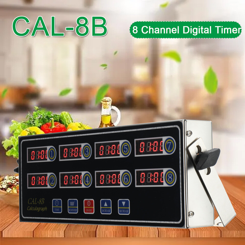 Commercial Countdown Digital Kitchen Timer 8 Channel 110V Kitchen Timing Tools