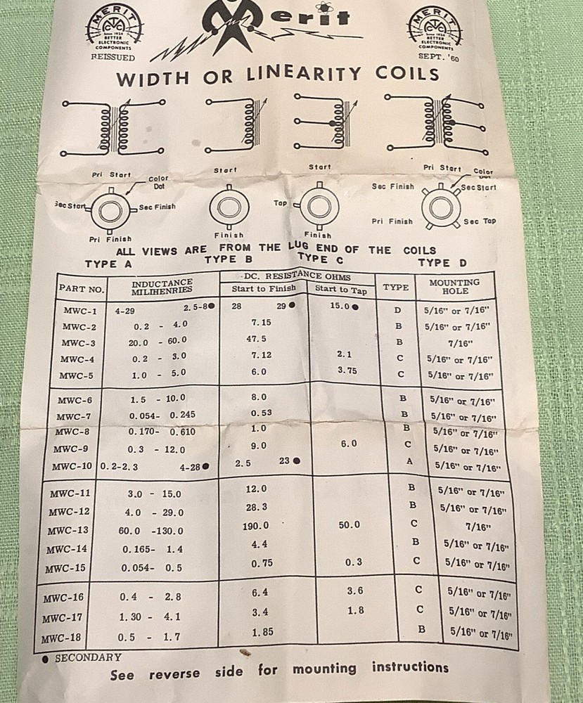 Merit MWC-10 Width Linearity Control With AGC AFC WDG.