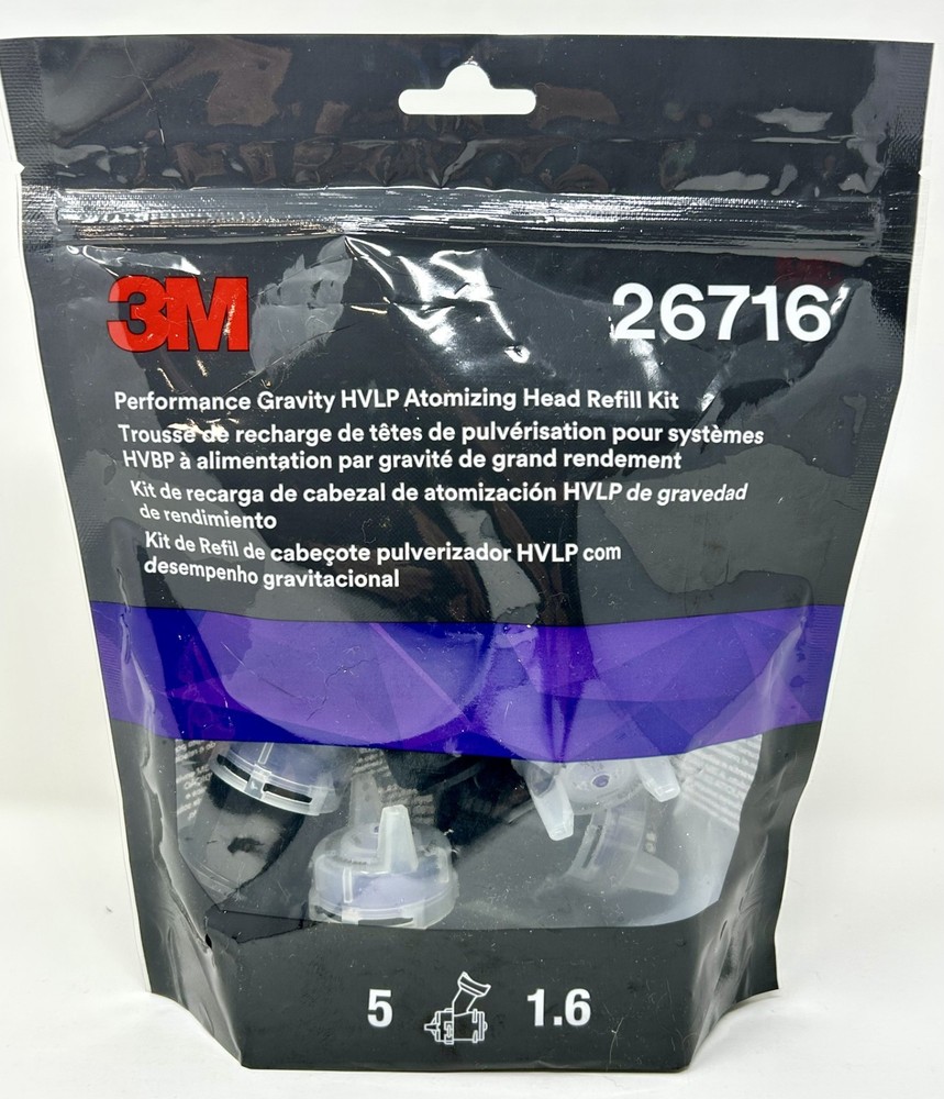 3M Performance Gravity 26716 HVLP Atomizing Head Refill Kit - NEW