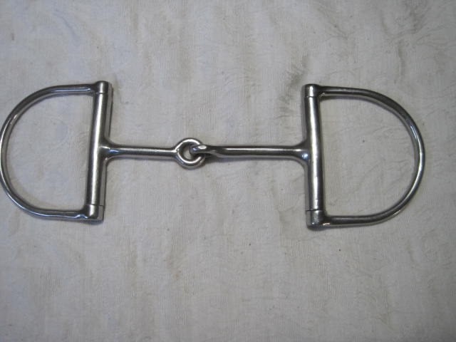 Dee Ring Jointed Snaffle Bit. 5'' Big Dee Rings Stainless Steel