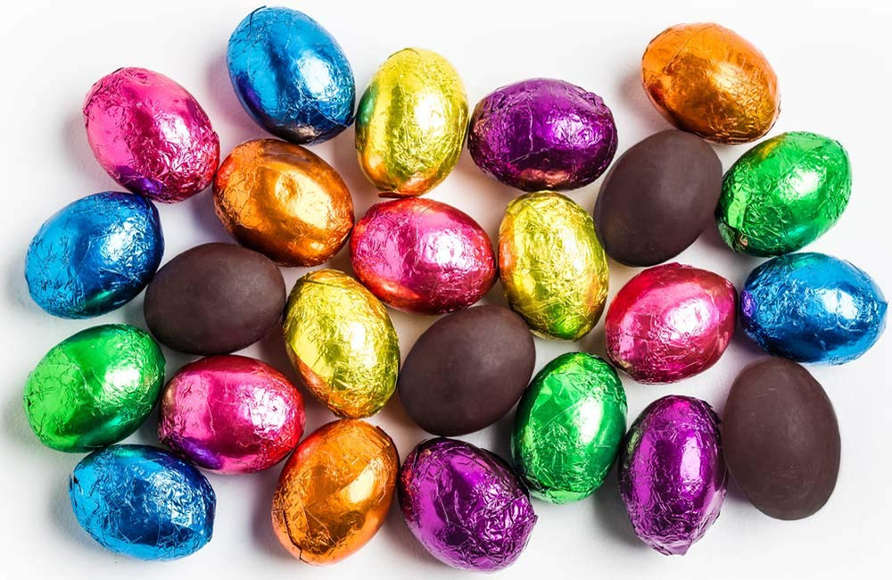 Madelaine Chocolates Easter Eggs (1/2 LB) Solid Premium Dark Chocolate Eggs Foil