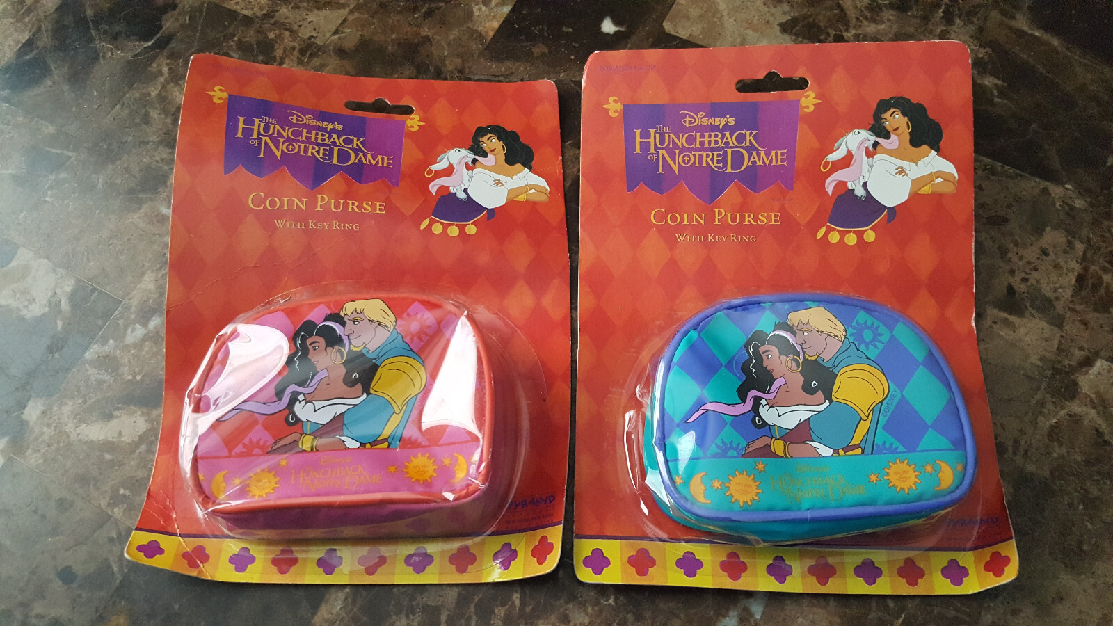 VTG Disney The hunchback of Notre dame 2 Coinpurses by Pyramid Handbags, NEW