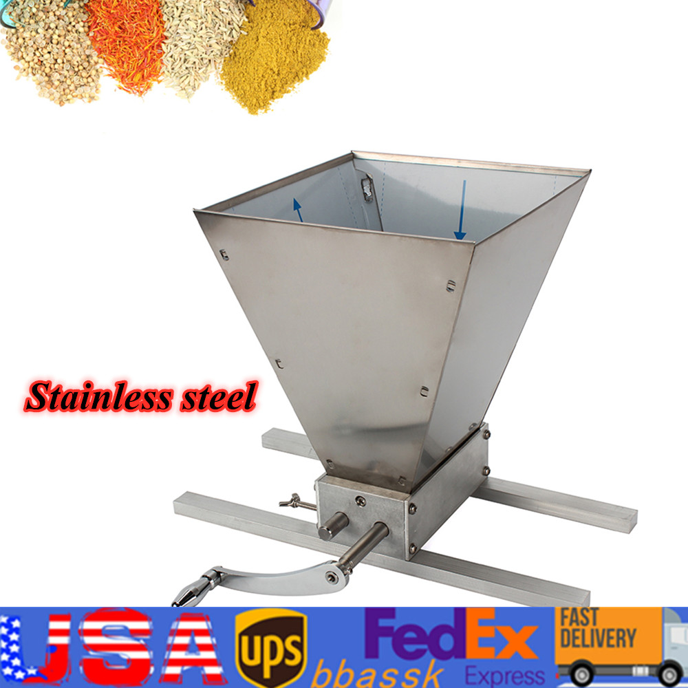 Manual Grain Mill Wheat Grinder Oat Feed Grinding Machine Stainless & 2 Rollers