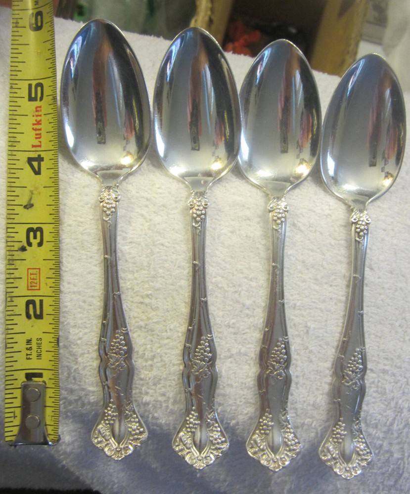 4 antique set,1847 Rogers Bros. A1 Fruit Spoons Pattern Silverplate 1904 VTG lot