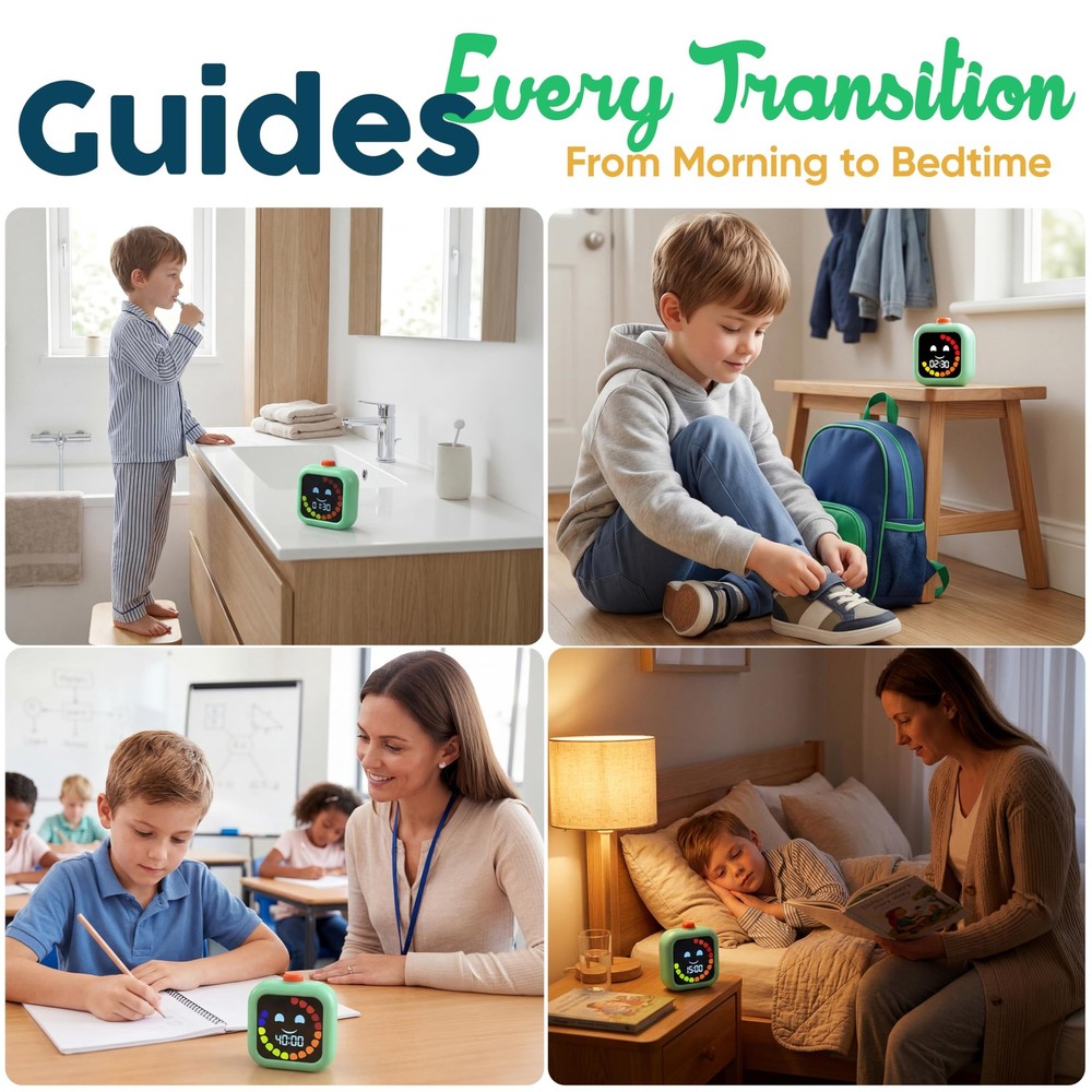 Digital Visual Timer for - Rechargeable, Silent Count Up/Down for Calmer Rout...