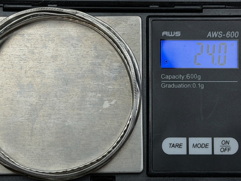 Vintage 925 Sterling Silver Stackable Bangle Bracelets Lot 5 Mixed Pattern 24g