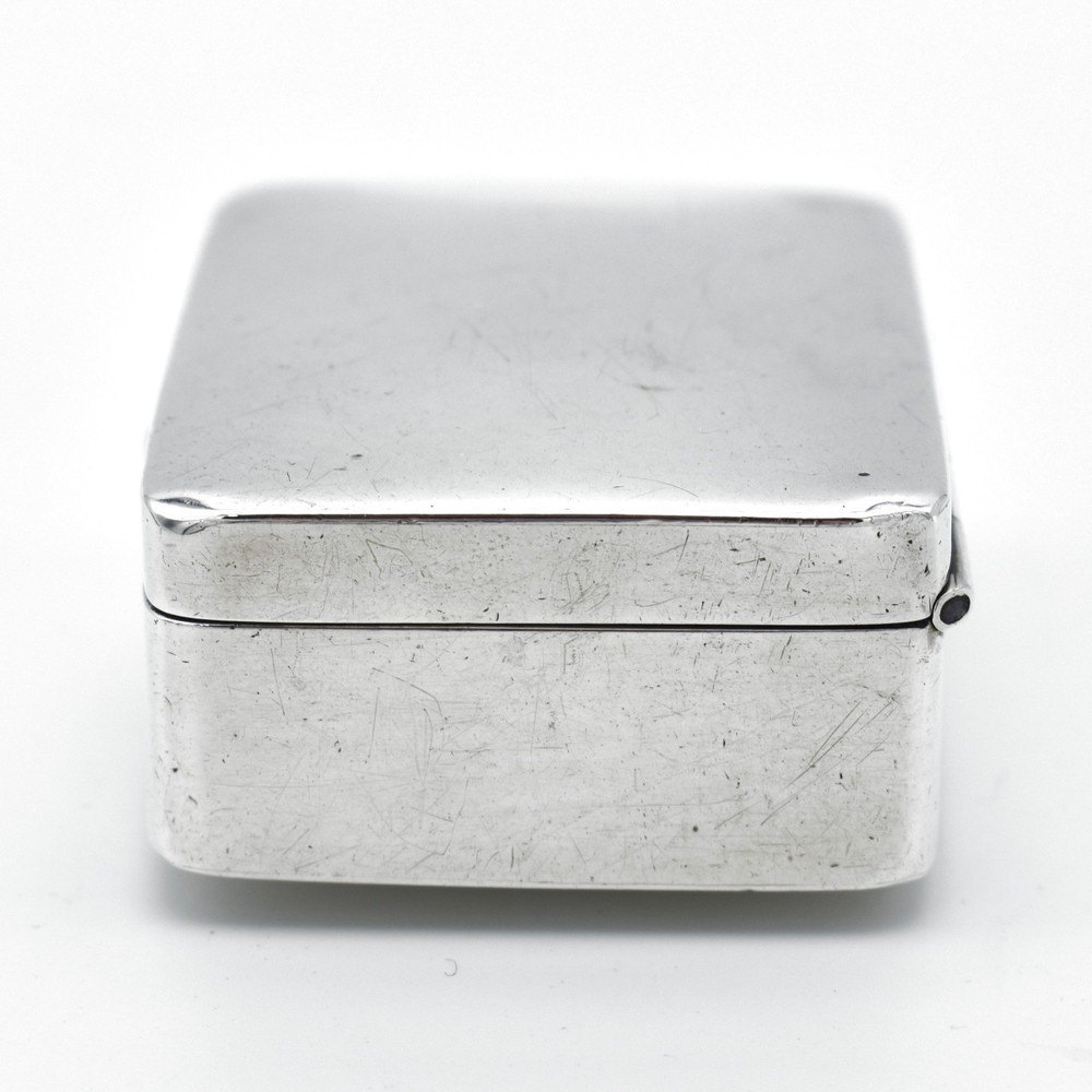 Vintage Solid Silver Pill Box Snuff Box Heavy Gilded Interior