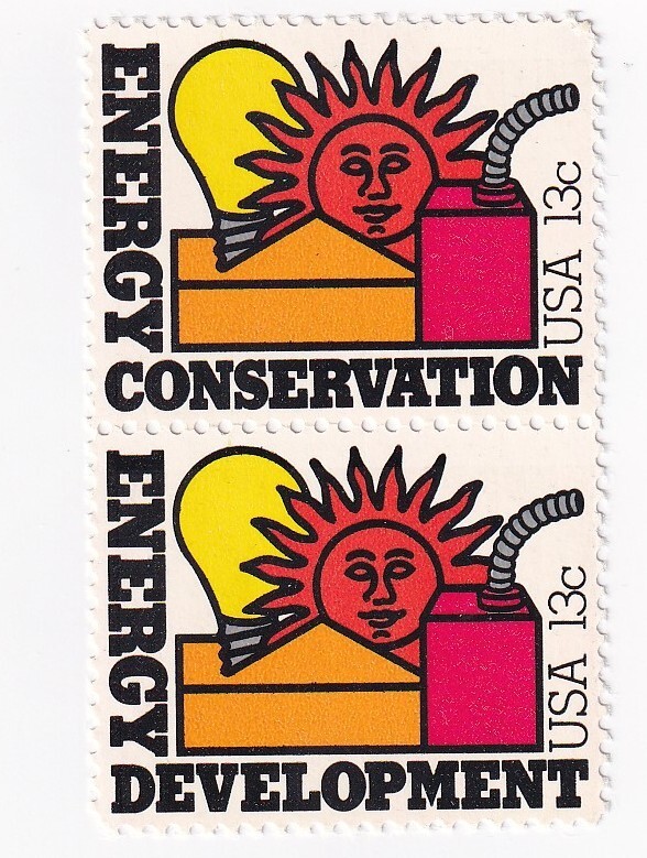 STAMP US SCOTT 1724a "Energy Issue" 13 CENT 1977 MNH VERT PAIR
