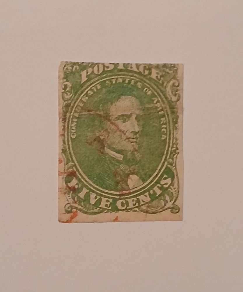 Confederate States CSA#1 Used Red Town Cancel Cv$300