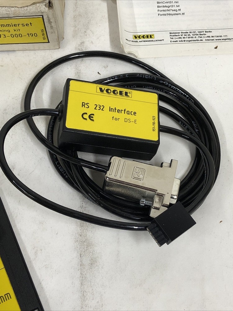 Vogel 173-000-190 DS-E Programming Kit Configuration RS 232 Interface