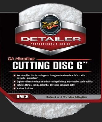 Meguiars Meguiar s Dmc6 Da 6 Microfiber Cutting Disc 2 Pack White