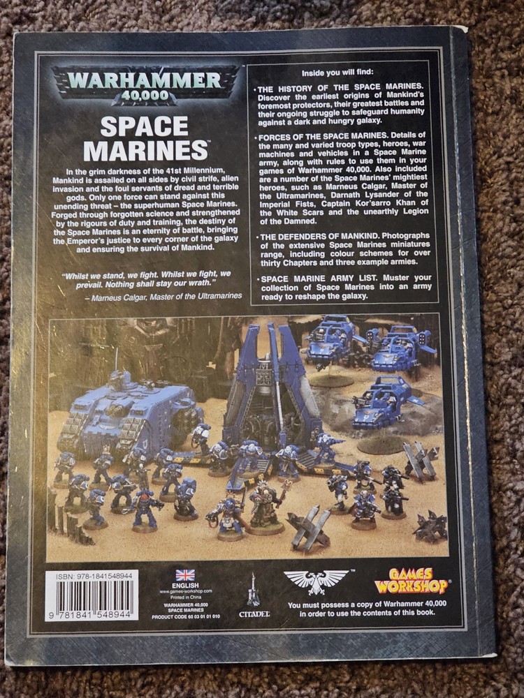 Warhammer 40k 5th Edition Space Marines Codex - Games Workshop