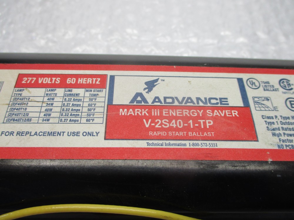 ADVANCE V-2S40-1-TP BALLAST UNMP