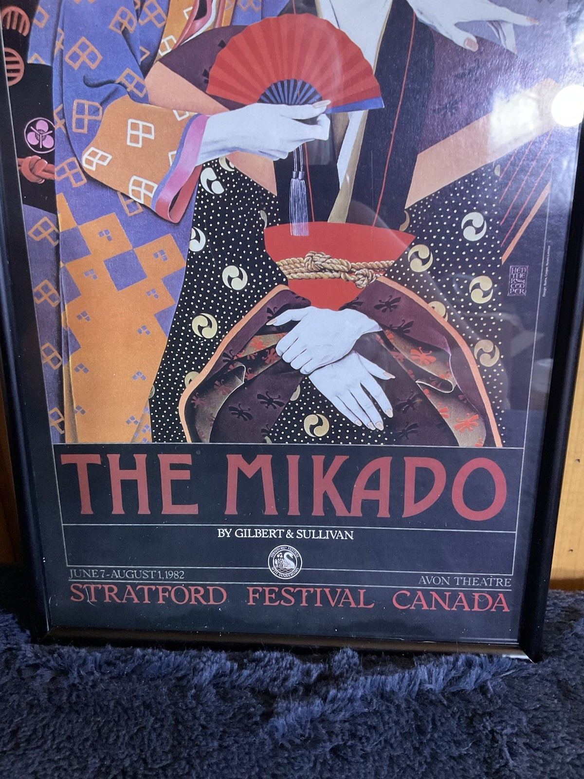 Vintage STRATFORD FESTIVAL Poster THE MIKADO Gilbert & Sullivan 14x9 framed