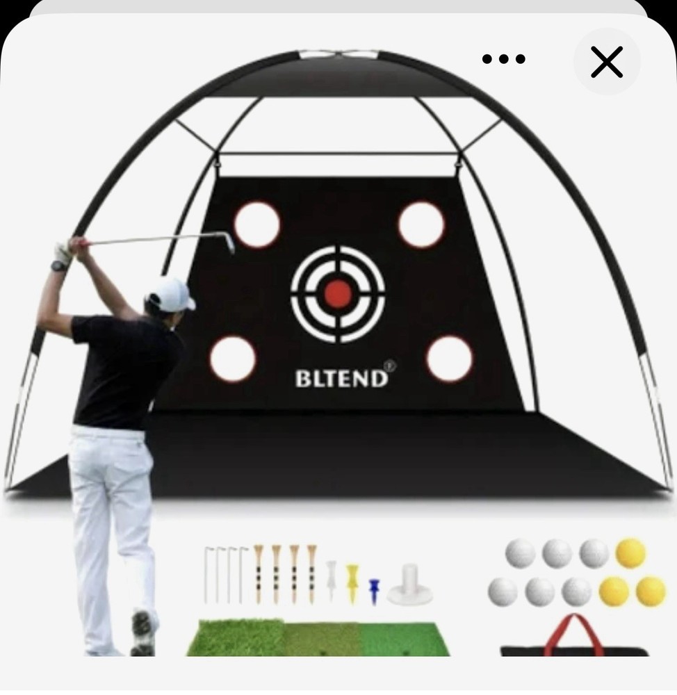 Bltend Full Golf Practice Net with Training Mat, Balls, Tees, Target New