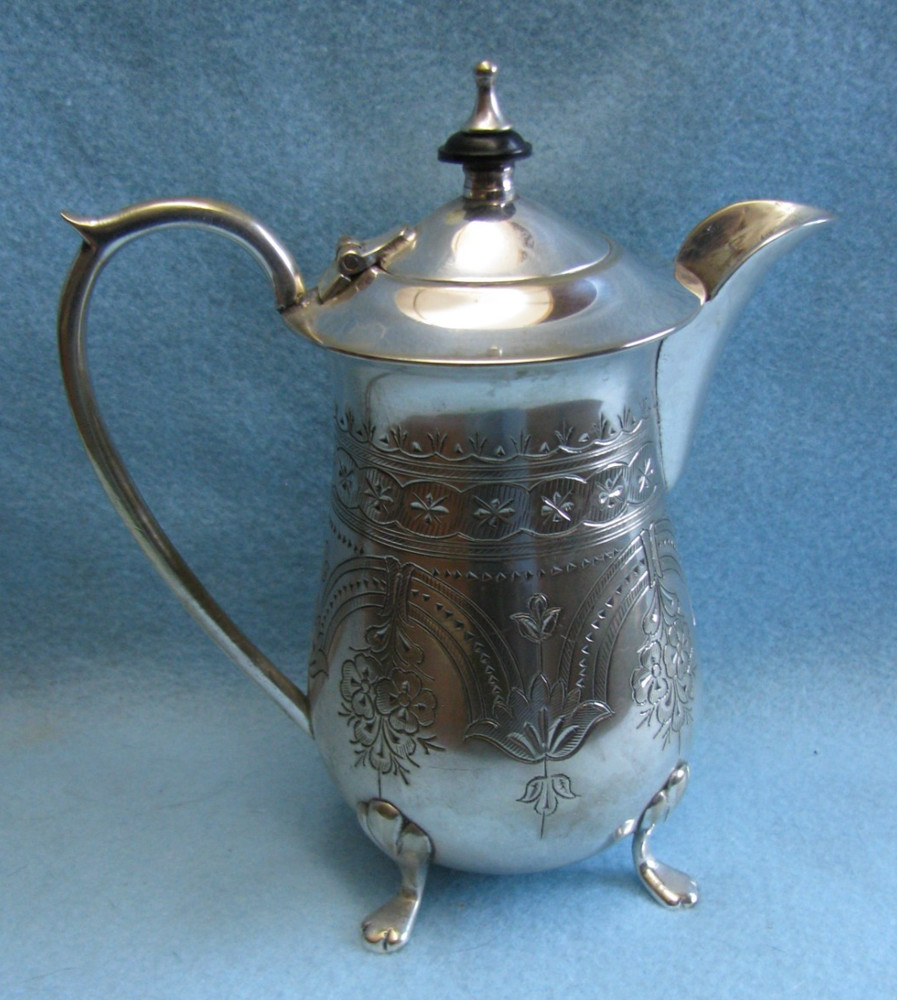 Vintage E.P.N.S. A1, Silverplate Syrup Pitcher, Engraved Beautiful