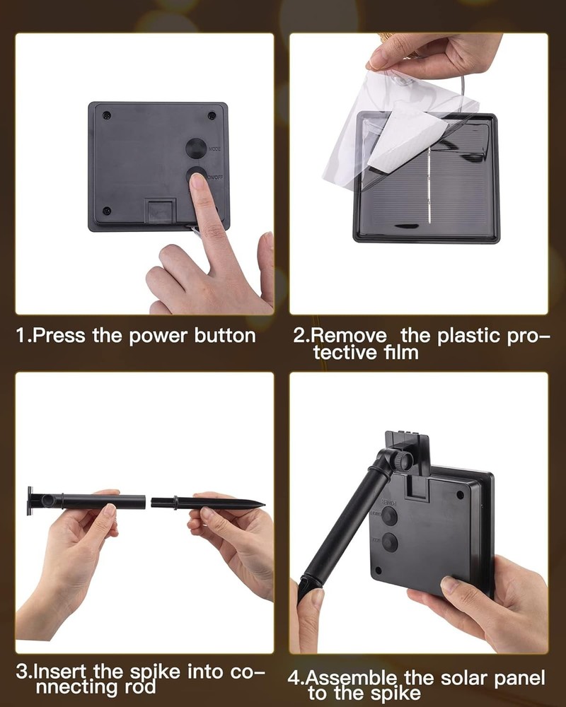 66ft Adjustable Solar String Lights with 8 Lighting Modes - Perfect for Weddings