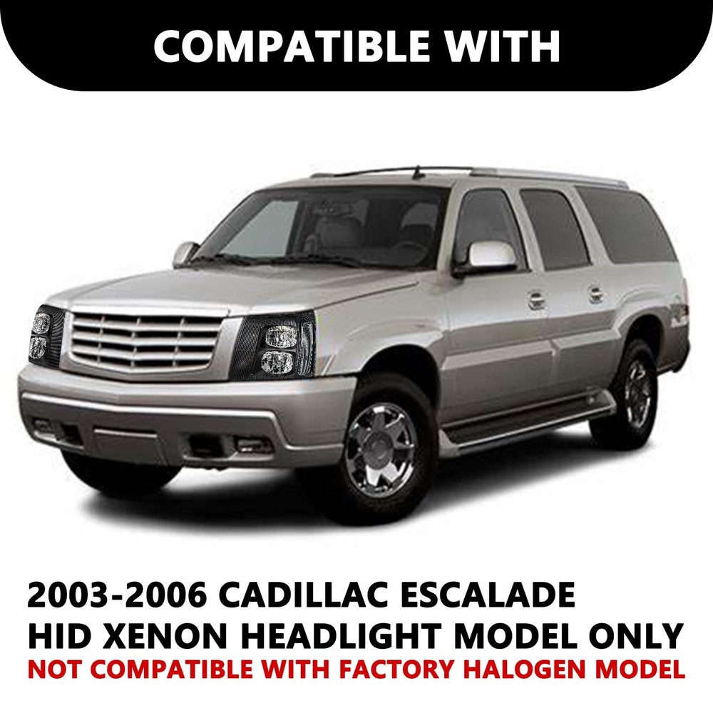 HID Headlights for 2003-2006 Escalade Replacement Black