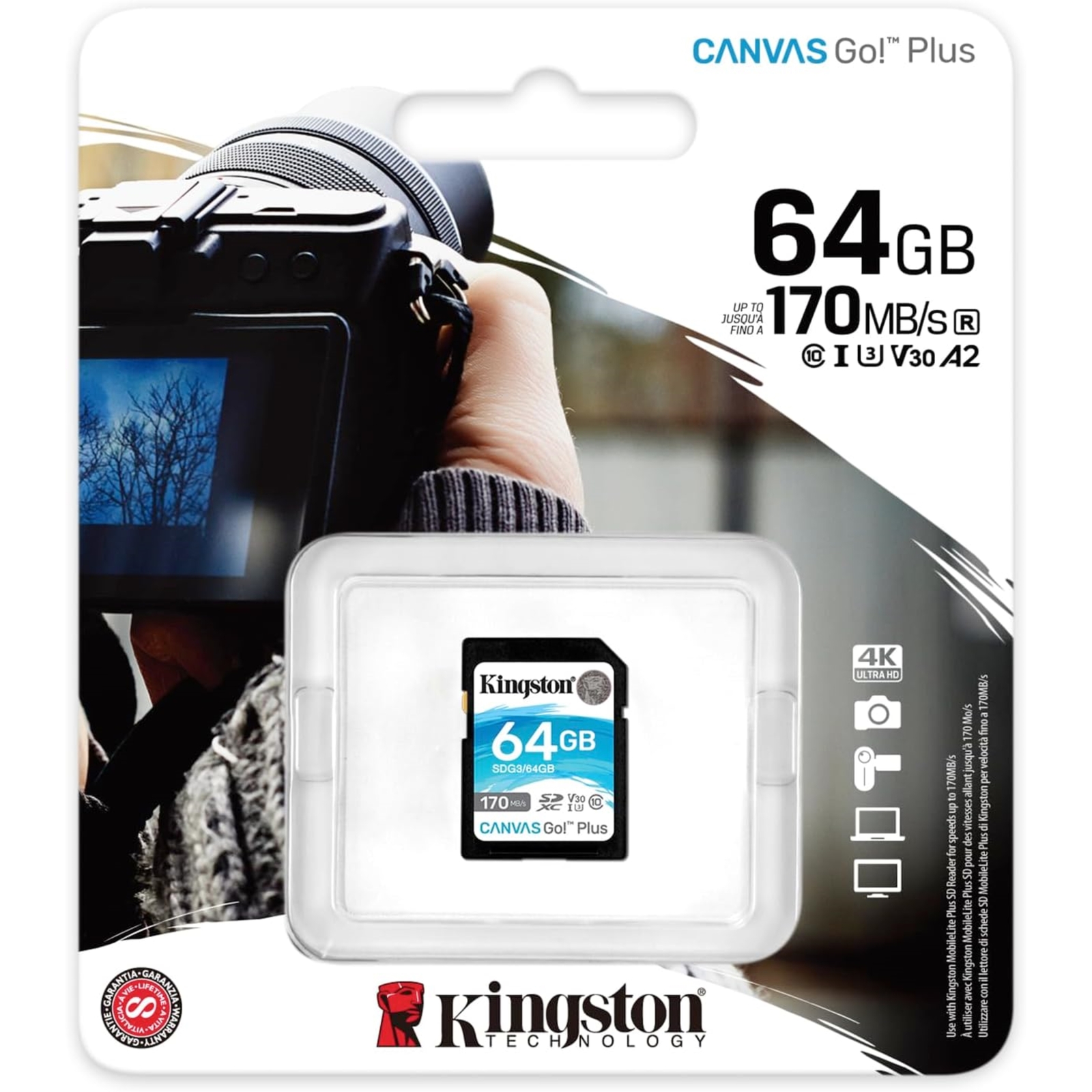 Kingston Canvas Go Plus SD Card 64GB 128GB 256GB SDXC Camera Flash Memory