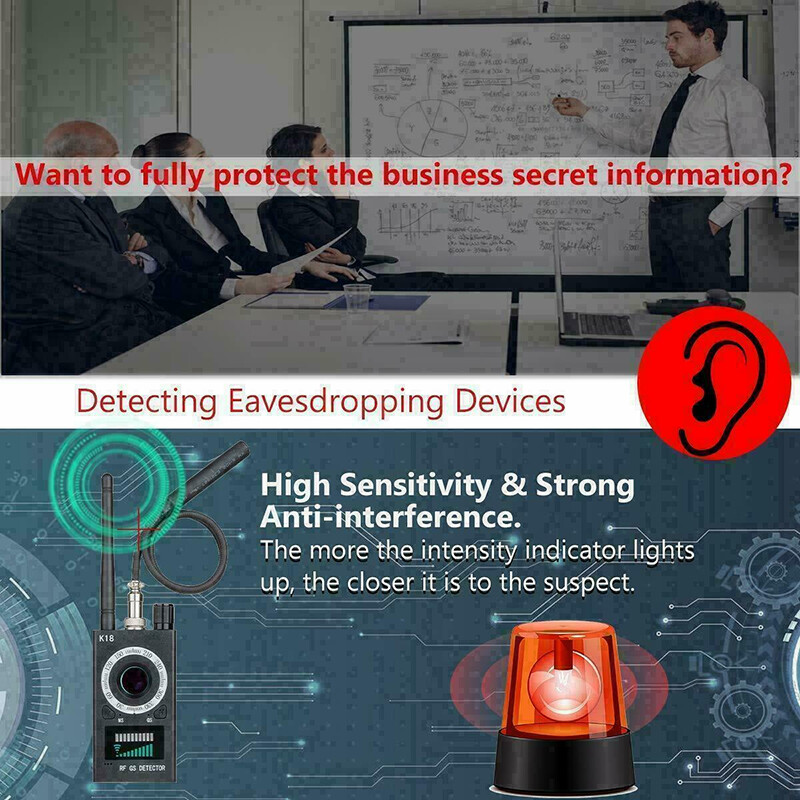 K18 Anti-Spy RF Detector Camera GSM Audio Bug GPS Finder Scanner Tracker