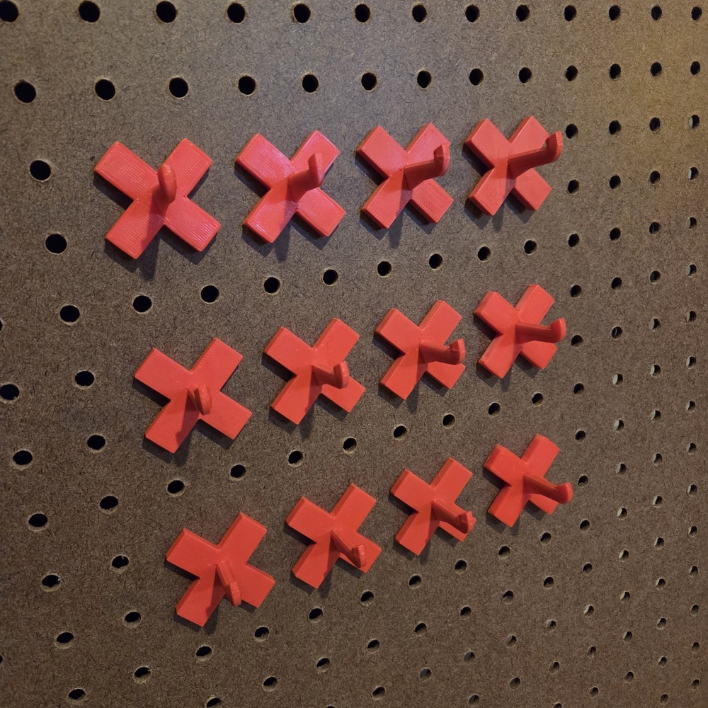 Peg Board Hooks Red X Hook x12 NUPEG