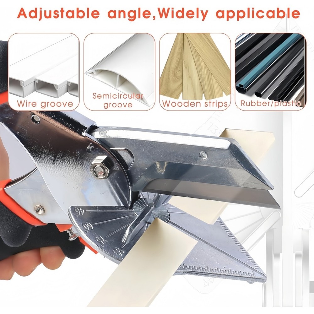 Replaceable Blade Miter Shears,Adjustable at 45 to 135 Degrees,Including 2blades