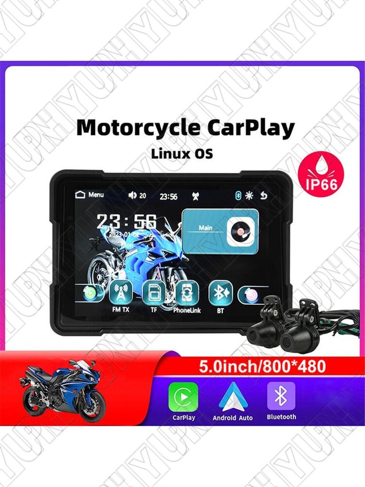 5" Waterproof HD Motorcycle Smart Screen Support Wireless Carplay & Android Auto