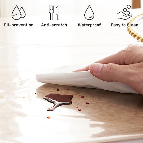 Plastic Tablecloth Protector Rectangle Square 70x70 70" x 70" (Square) Clear