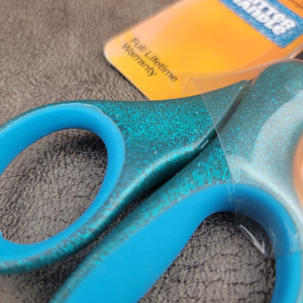 FISKARS 7" Student Scissors Blue Glittter Handle 12+ Classroom Create Art Craft
