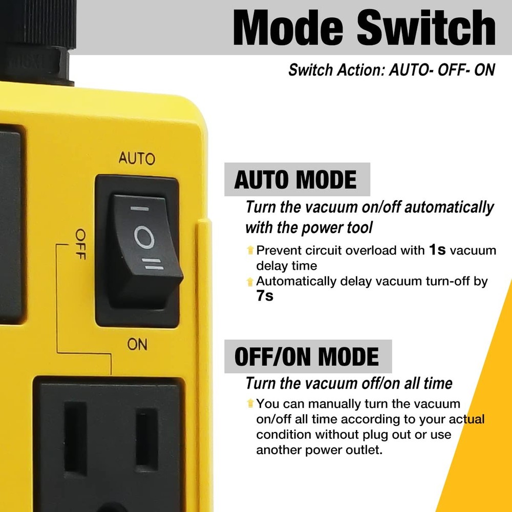 Automatic Vacuum Switch Allow Power Tool/Table Saw to Turn Vac Cleaner/Access...