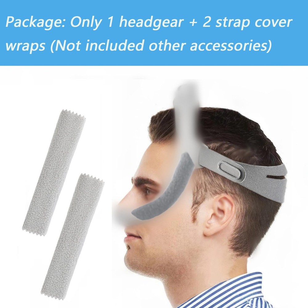 Bukpom 1 Pack Replacement Headgear Strap Compatible with One Size, Grey