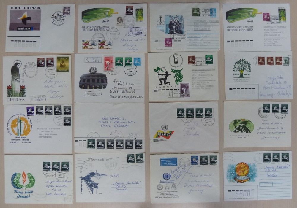 LITHUANIA 1991/1996, 129 COVERS & FDC