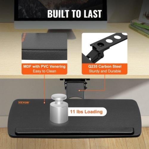 Keyboard Tray under Desk Adjustable Height Height and Angle Adjustable