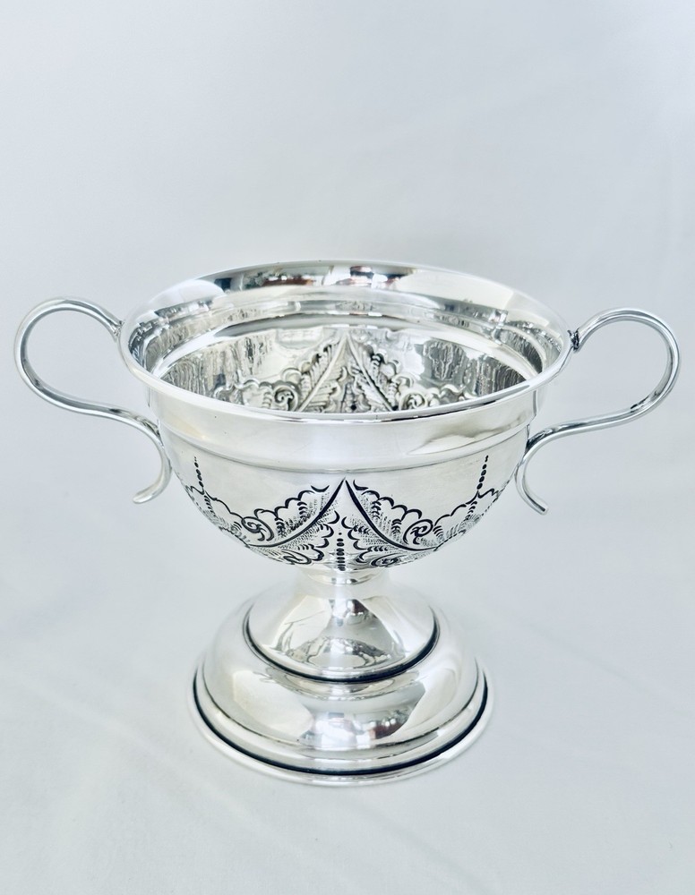 Solid Sterling Silver Twin Handled Cup London Fully Hallmarked 1932