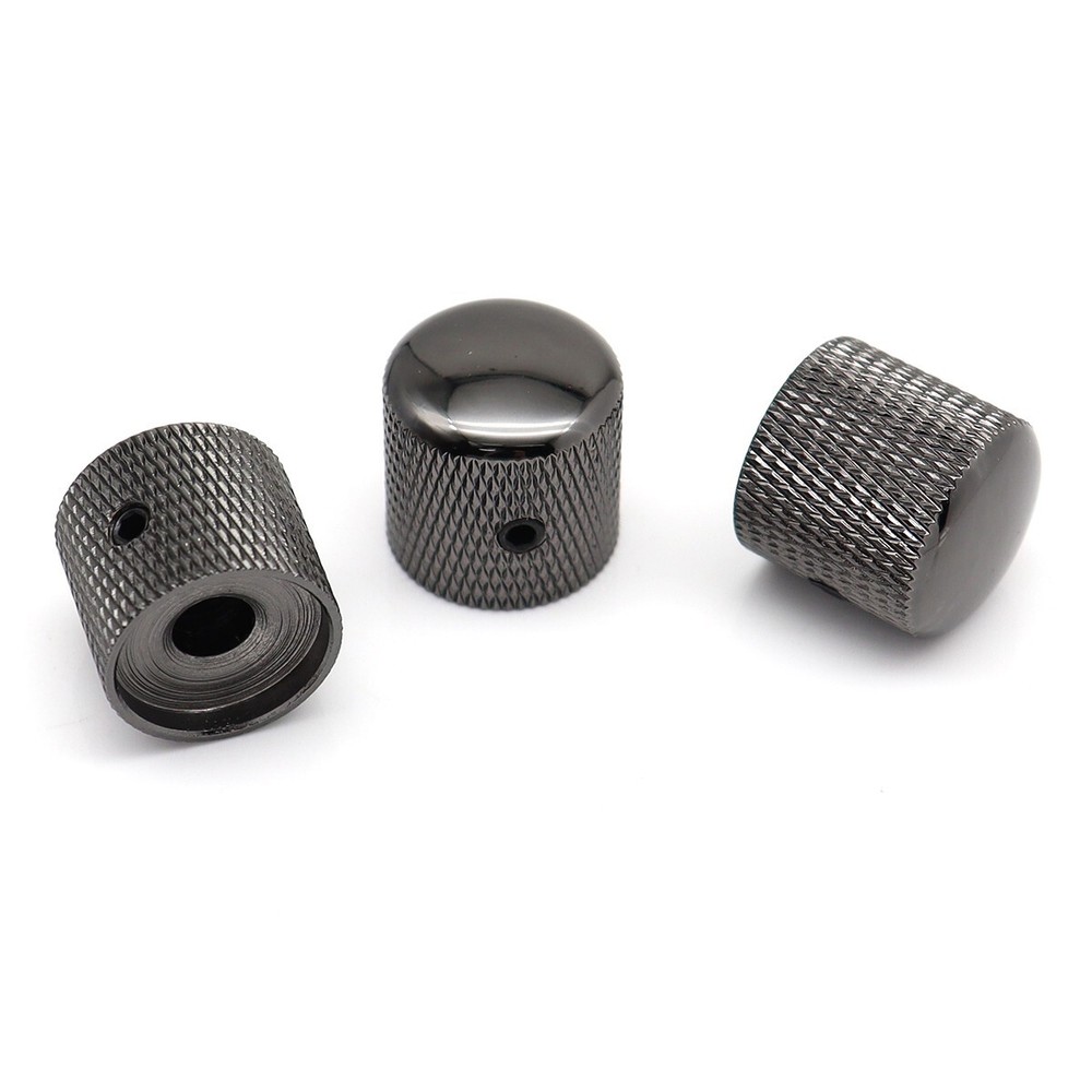 4Pcs Metal Dome guitar Knobs Volume Tone Guitar Speed Control Knobs Black Nickel