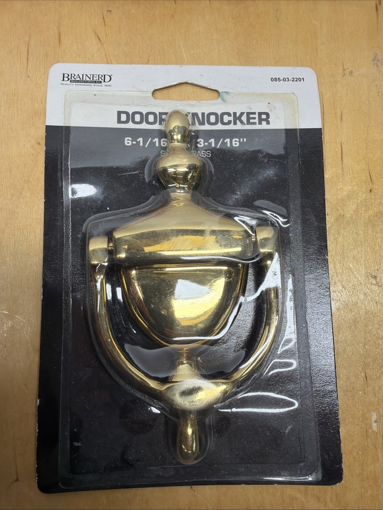 Brainerd Solid Brass Door Knocker Traditional Style Original Package USA