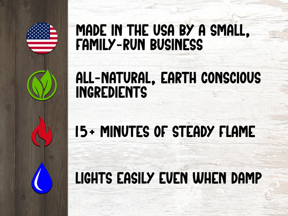 FirstLight Firestarters – Natural, Handmade Campfire Starters (18-Pack)