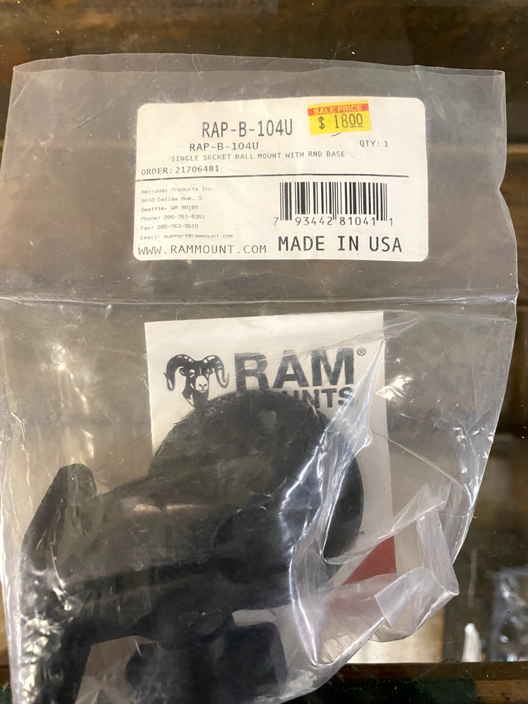 Ram Mounts, Single Socket Ball Mount w/ Round Base